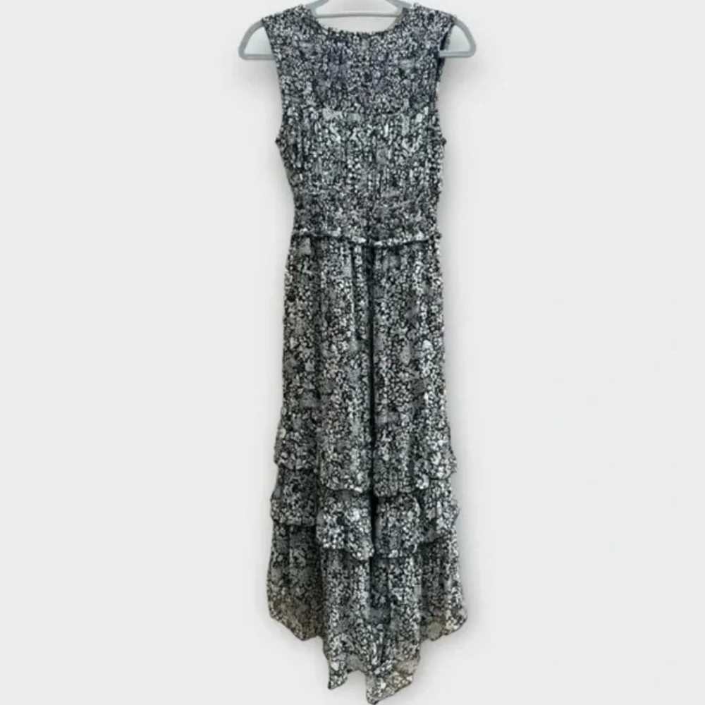 Anthropologie Dress Black and White Asymmetrical Tiered Sundress - Picture 5 of 7